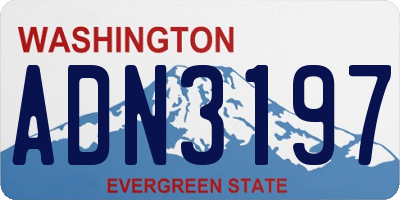 WA license plate ADN3197