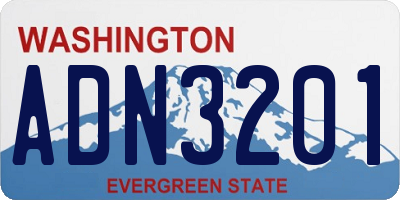 WA license plate ADN3201