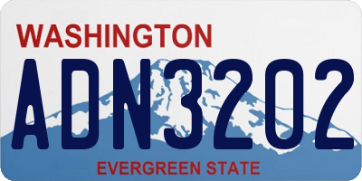 WA license plate ADN3202