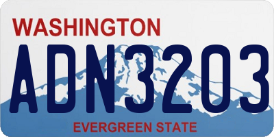 WA license plate ADN3203