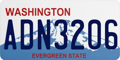 WA license plate ADN3206