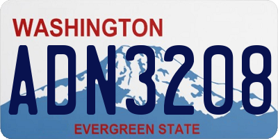 WA license plate ADN3208