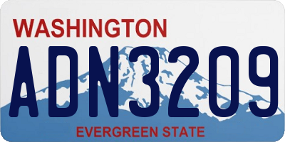 WA license plate ADN3209