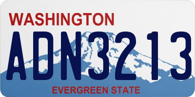 WA license plate ADN3213