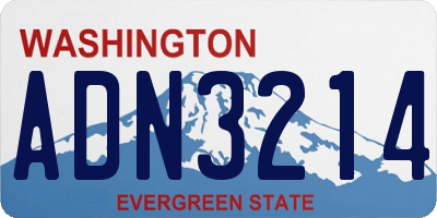 WA license plate ADN3214
