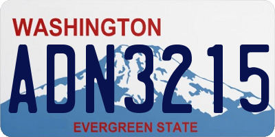 WA license plate ADN3215