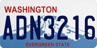 WA license plate ADN3216