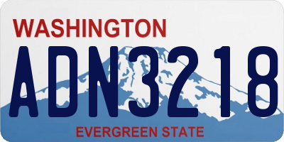 WA license plate ADN3218