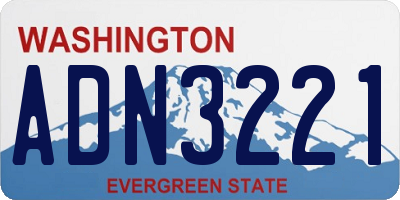 WA license plate ADN3221
