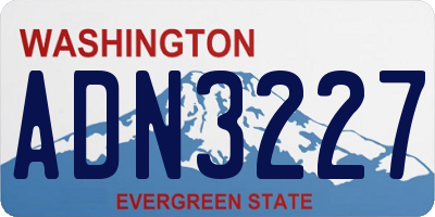 WA license plate ADN3227