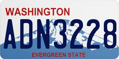 WA license plate ADN3228