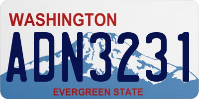 WA license plate ADN3231