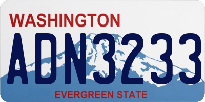 WA license plate ADN3233