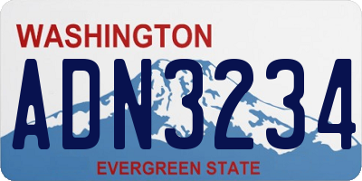WA license plate ADN3234