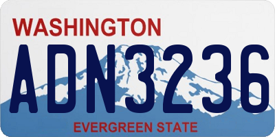 WA license plate ADN3236