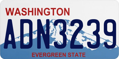 WA license plate ADN3239