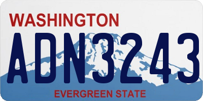 WA license plate ADN3243