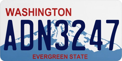 WA license plate ADN3247