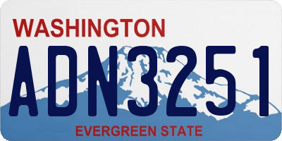 WA license plate ADN3251