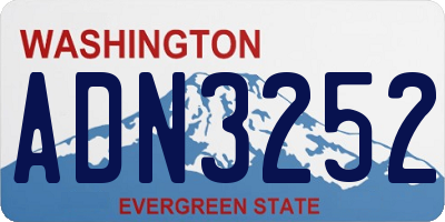 WA license plate ADN3252