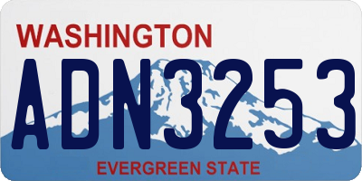 WA license plate ADN3253