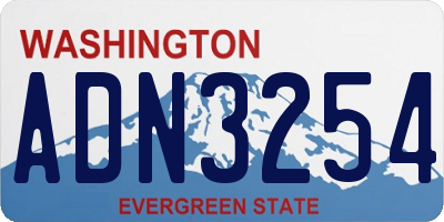 WA license plate ADN3254