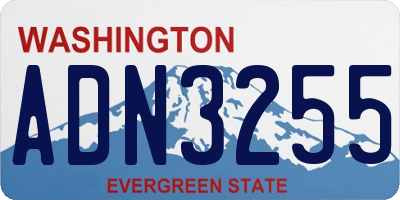 WA license plate ADN3255