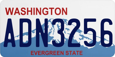 WA license plate ADN3256