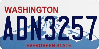 WA license plate ADN3257