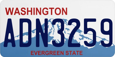 WA license plate ADN3259
