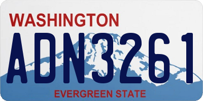 WA license plate ADN3261