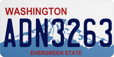 WA license plate ADN3263