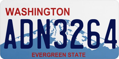 WA license plate ADN3264