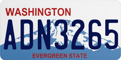 WA license plate ADN3265