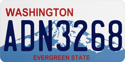 WA license plate ADN3268