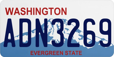 WA license plate ADN3269