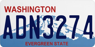 WA license plate ADN3274