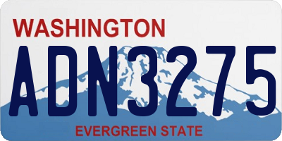WA license plate ADN3275