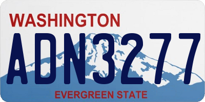 WA license plate ADN3277