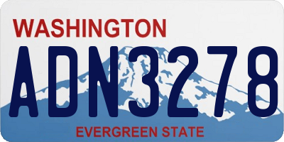 WA license plate ADN3278