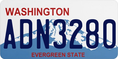 WA license plate ADN3280