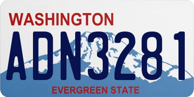 WA license plate ADN3281