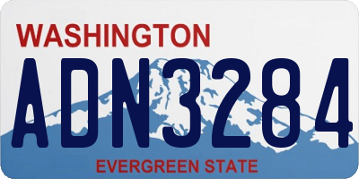 WA license plate ADN3284