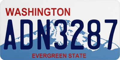 WA license plate ADN3287