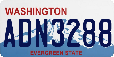WA license plate ADN3288