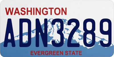 WA license plate ADN3289