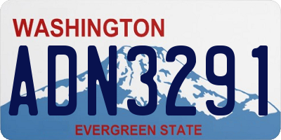 WA license plate ADN3291