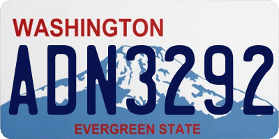 WA license plate ADN3292