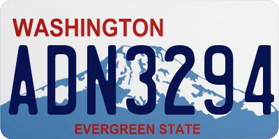 WA license plate ADN3294