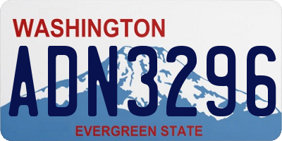 WA license plate ADN3296